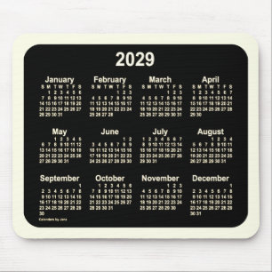 2029 Neon Sepia Calendar by Janz Two Tone Mouse Pad