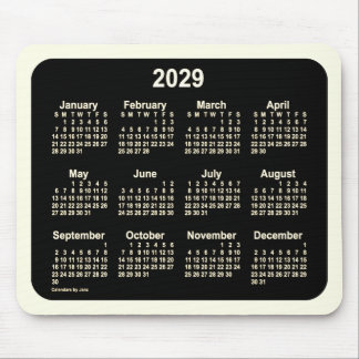 2029 Neon Sepia Calendar by Janz Two Tone Mouse Pad