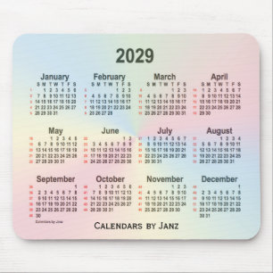 2029 Rainbow Cloud 52 Weeks Calendar by Janz Mouse Pad