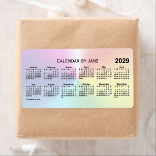 2029 Rainbow Shimmer Calendar by Janz Label