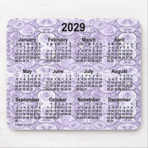 2029 Tiny Bubbles Purple Calendar by Janz Mouse Pad