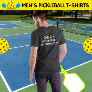 202X Pickleball Tournament Back Black T-Shirt