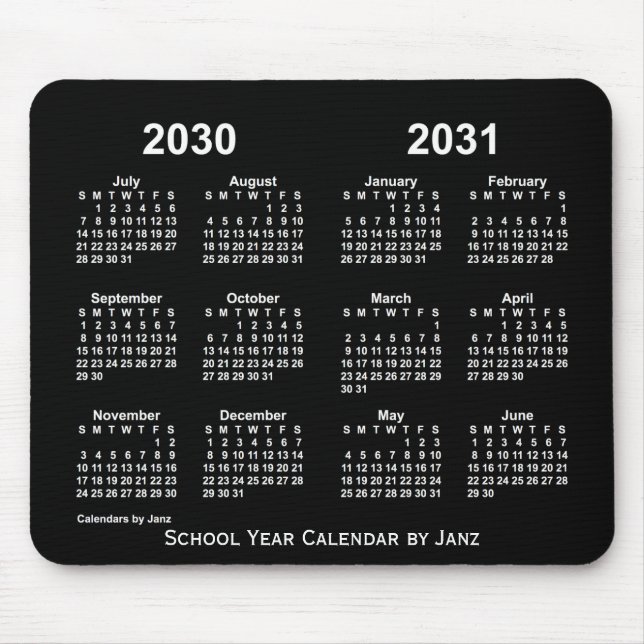 2030-2031 Neon School Year Calendar by Janz Mouse Pad (Front)