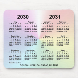 2030-2031 Rainbow Cloud School Calendar by Janz Mouse Pad