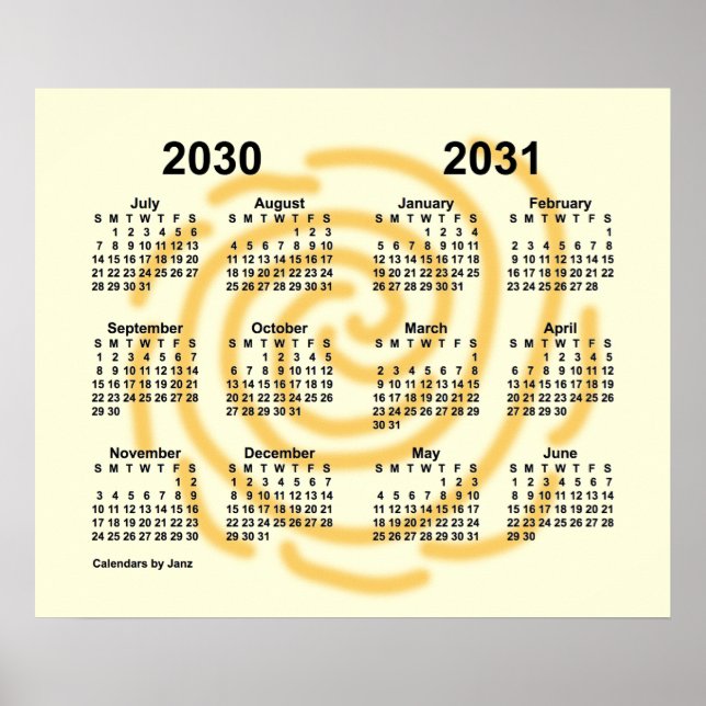 2030-2031 Sunny Days School Year Calendar by Janz Poster (Front)