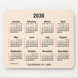 2030 Antique White 52 Weeks Calendar by Janz Mouse Pad