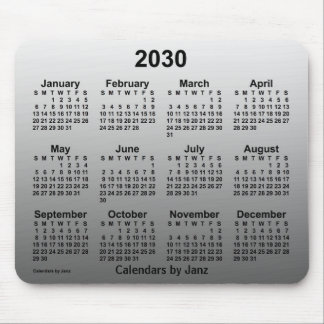 2030 Faded White Calendar by Janz Mouse Pad