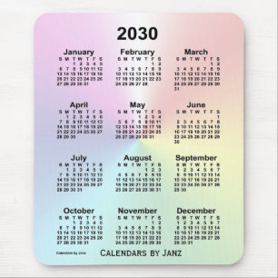 2030 Rainbow Cloud Calendar by Janz Mouse Pad