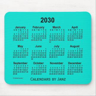 2030 Turquoise Calendar by Janz Mouse Pad