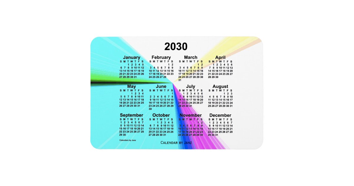 2030 Vanishing Point Calendar by Janz 4x6 Zazzle