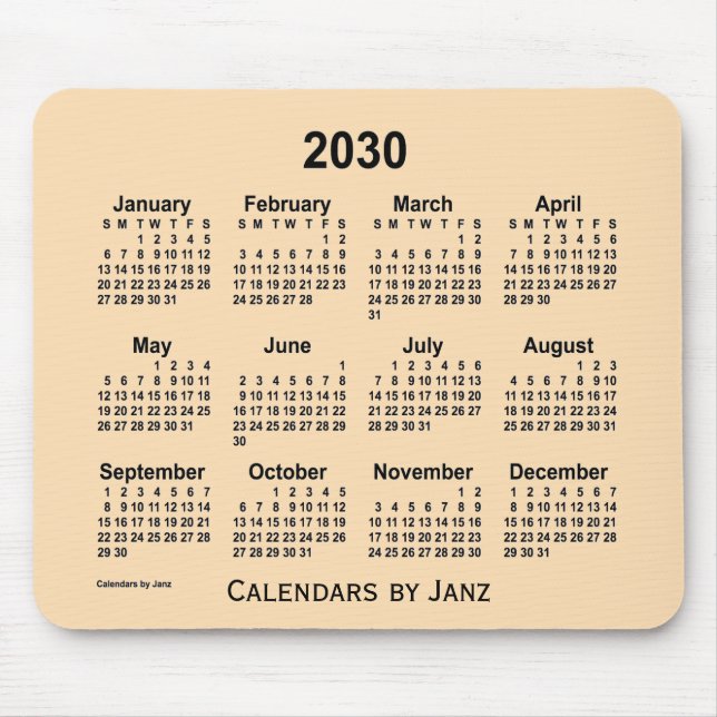 2030 Wheat Calendar by Janz Mouse Pad (Front)