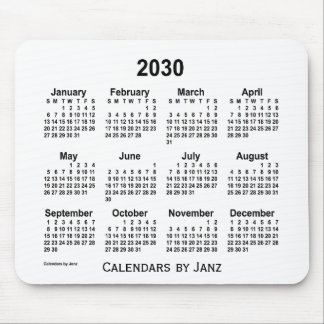 2030 White Calendar by Janz Mouse Pad