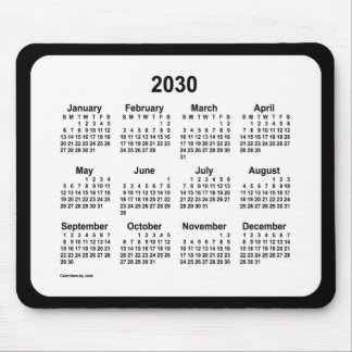 2030 White on Black Calendar by Janz Two Tone Mouse Pad