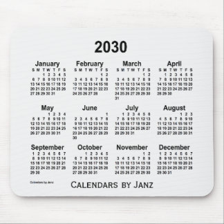 2030 White Smoke Calendar by Janz Mouse Pad