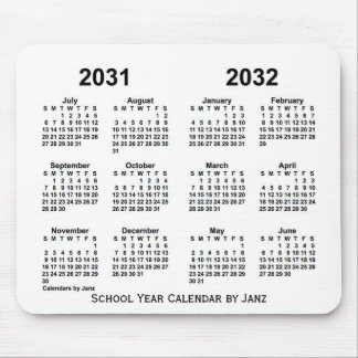 2031-2032 White School Year Calendar by Janz Mouse Pad