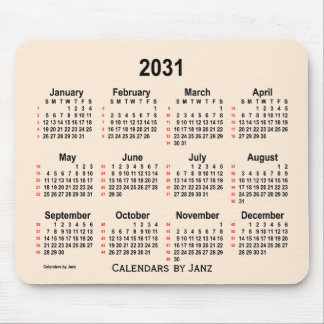 2031 Antique White 52 Weeks Calendar by Janz Mouse Pad