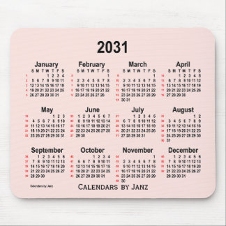 2031 Misty Rose 52 Weeks Calendar by Janz Mouse Pad