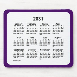 2031 Purple and White Calendar by Janz Two Tone Mouse Pad