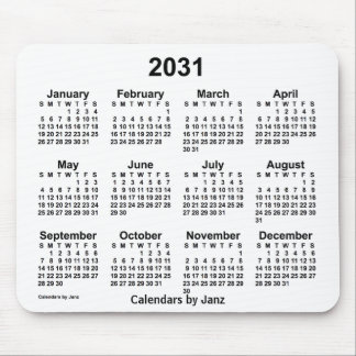 2031 White Calendar by Janz Mouse Pad