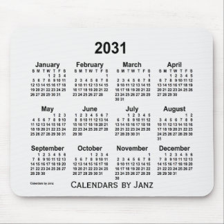 2031 White Smoke Calendar by Janz Mouse Pad