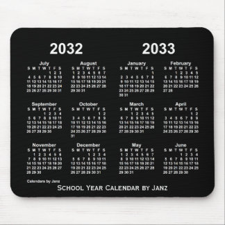 2032-2033 Neon School Year Calendar by Janz Mouse Pad