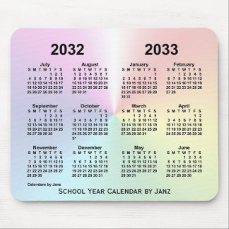 2032-2033 Rainbow Cloud School Calendar by Janz Mouse Pad