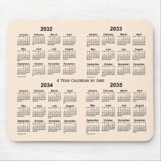 2032-2035 Antique White 4 Year Calendar by Janz Mouse Pad