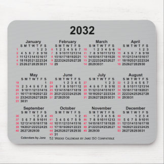 2032 Silver 52 Weeks ISO Calendar by Janz Mouse Pad