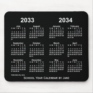 2033-2034 Neon School Year Calendar by Janz Mouse Pad