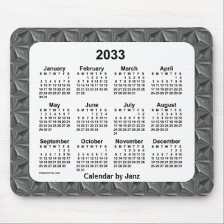 2033 Black Diamonds Calendar by Janz Mouse Pad