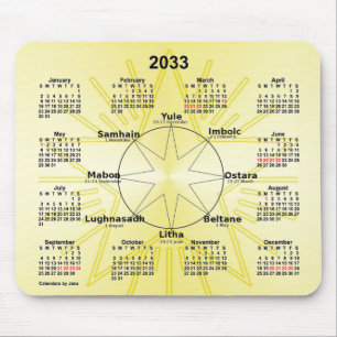 2033 Celtic Wheel of the Year Calendar by Janz Mouse Pad