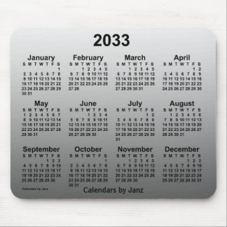 2033 Faded White Calendar by Janz Mouse Pad