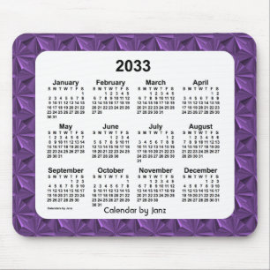 2033 Purple Diamonds Calendar by Janz Mouse Pad