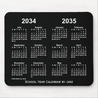 2034-2035 Neon School Year Calendar by Janz Mouse Pad