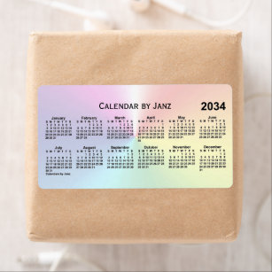 2034 Rainbow Shimmer Calendar by Janz Label