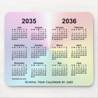 2035-2036 Rainbow Cloud School Calendar by Janz Mouse Pad