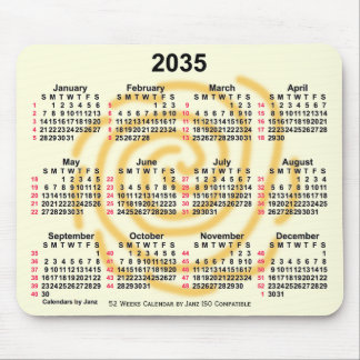 2035 Sunny Days 52 Weeks ISO Calendar by Janz Mouse Pad