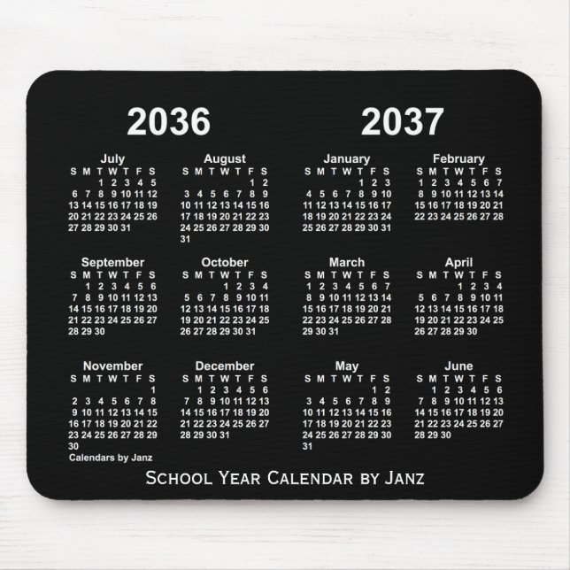 2036-2037 Neon School Year Calendar by Janz Mouse Pad (Front)