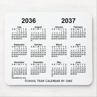 2036-2037 White School Year Calendar by Janz Mouse Pad