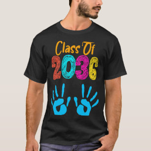 2036 Graduation Handprint Her Him School Kids Clas T-Shirt