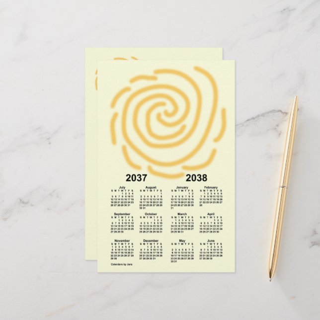 2037-2038 Sunny Days School Year Calendar by Janz Stationery (Front/Back In Situ)