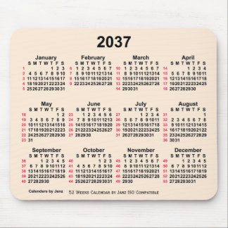 2037 Antique White 52 Weeks ISO Calendar by Janz Mouse Pad