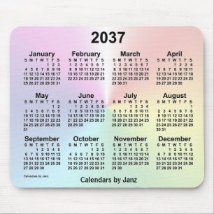 2037 Rainbow Cloud Calendar by Janz Mouse Pad
