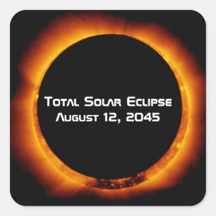 2045 Total Solar Eclipse Square Sticker