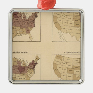 204 Manufactures/sq mile Metal Ornament