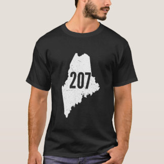 207 Maine State Area Code Outline Pride T-Shirt