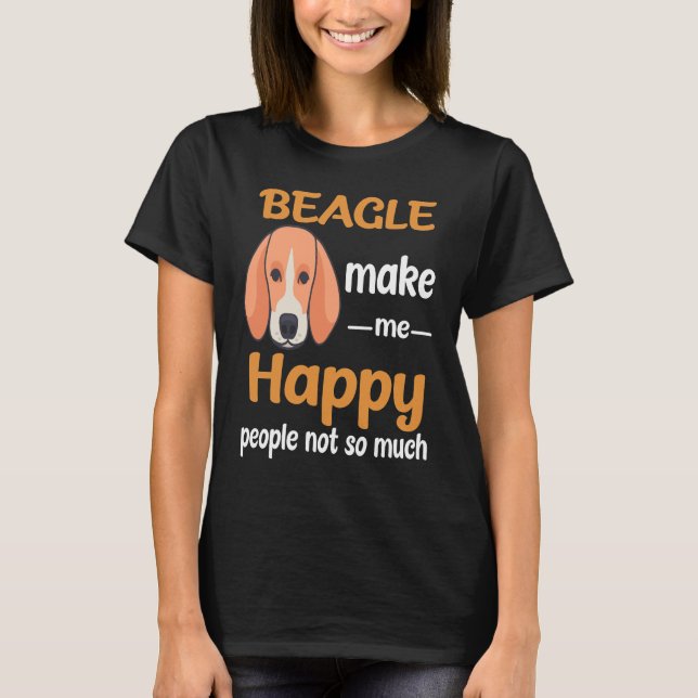 209 Beagle Make Me Happy T-Shirt (Front)
