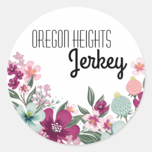 20 - 1.5" Business Stickers Tropical Flowers on W
