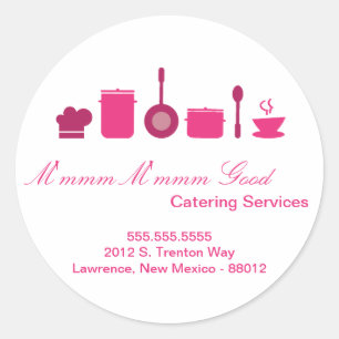 20 - 1.5"  Catering Chef Business Address Stickers