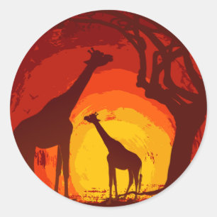 20 - 1.5 Envelope Seal African Safari Giraffe Sun